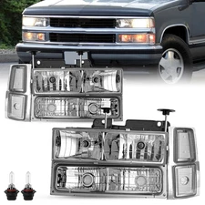 For 94-98 Chevy Silverado C10 C/K 1500 2500 3500 Headlight Bumper Lamp w/Bulbs