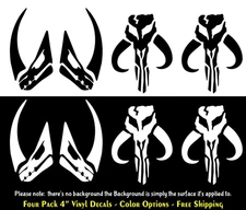 Mandalorian Mythosaur Skull & Mudhorn Signet Four Pack 4" Vinyl Decals