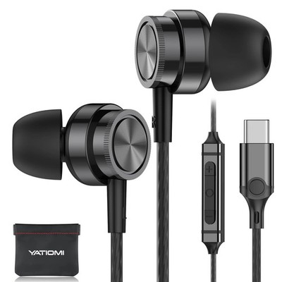 USB-C Type C Wired Headphones Earbuds for iPhone 15 16 17 Pro Max Plus samsung