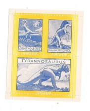 Sinclair Dinosaur Stamps 1930 3 stamps on sheet