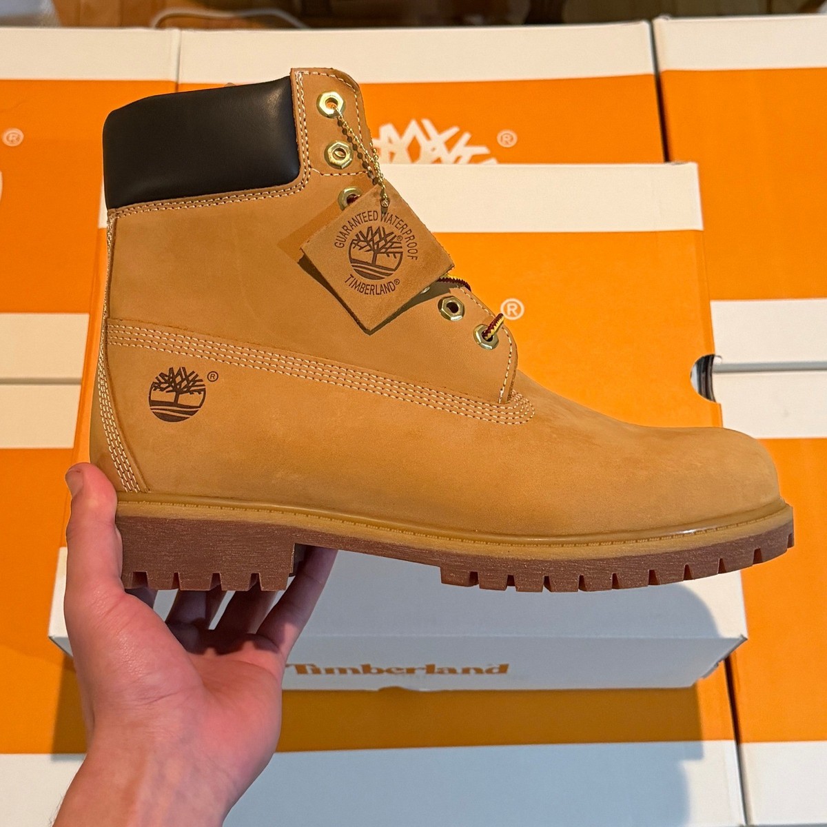 Timberland 6 Inch Premium Waterproof Boot US Size 8 Wheat Nubuck