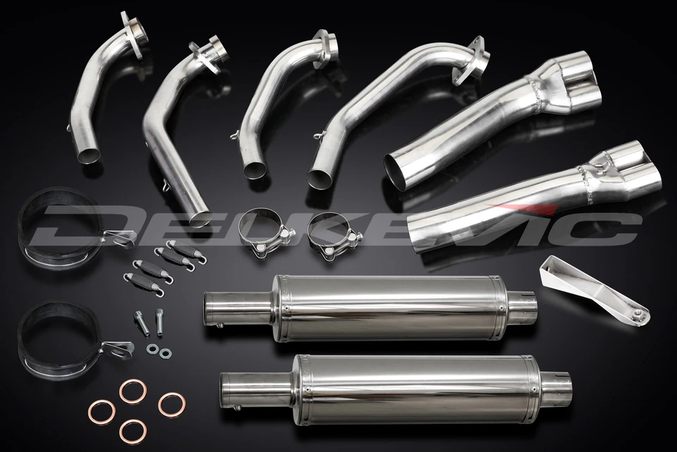 Круглые глушители из нержавеющей стали для полной выхлопной системы Honda GL1000K Goldwing 1975-1979 4-2 14 дюймов - Изображение 3 из 4