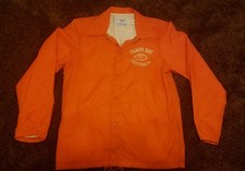 RARE VINTAGE NFL TAMPA BAY FOOTBALL BUTTON UP ORANGE BIKE JACKET SMALL USA MENS