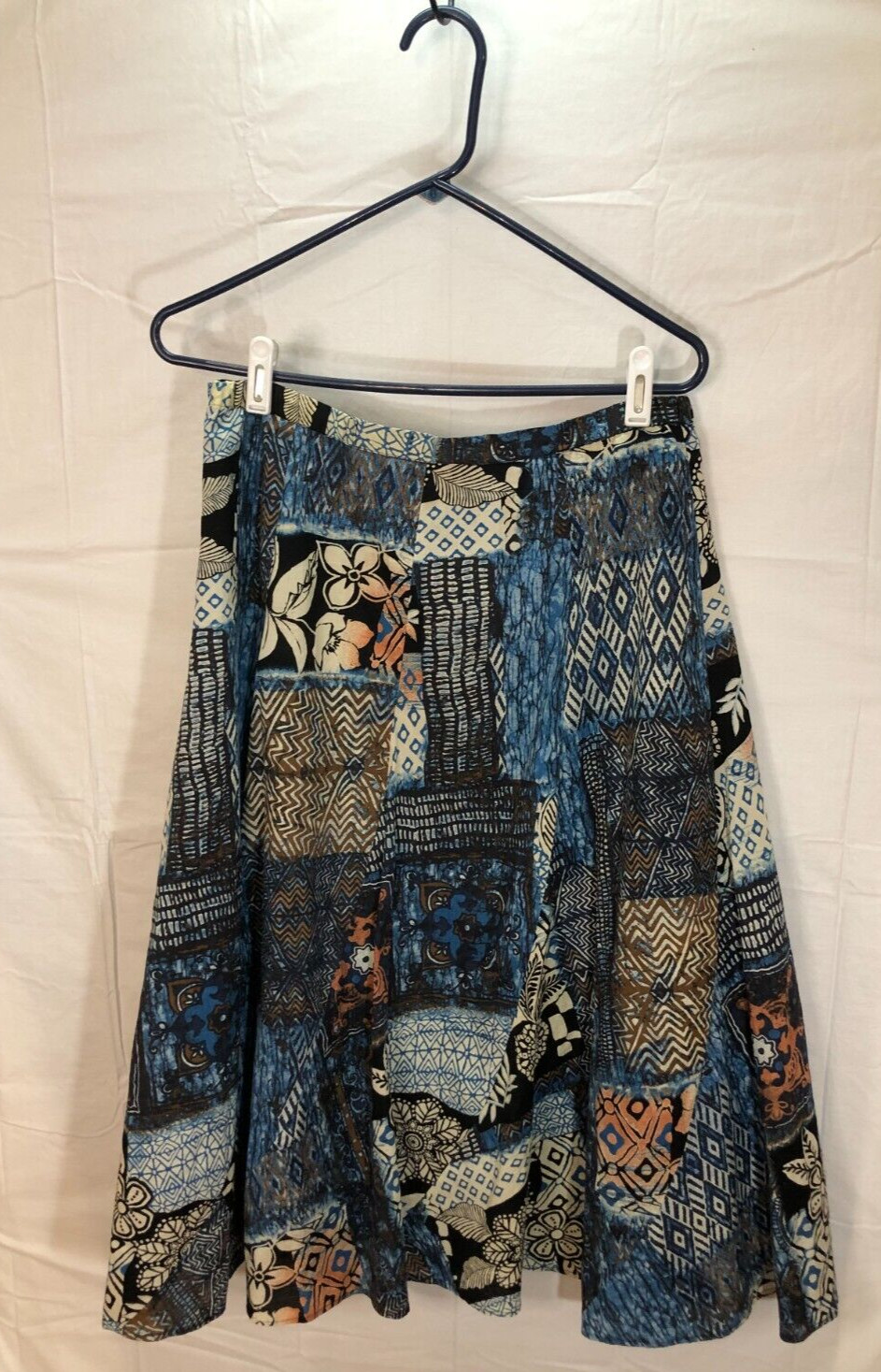 Chico's Lined Midi Patchwork Floral Geometric Ski… - image 3