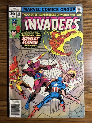 THE INVADERS 23 1ST APP SCARLET SCARAB (ABDUL FAOUL) MARVEL COMICS 1977 VINTAGE