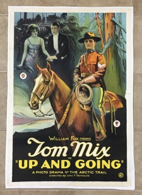 Tom Mix Up And Going Original 1 Sheet Movie Poster 1922 on Linen
