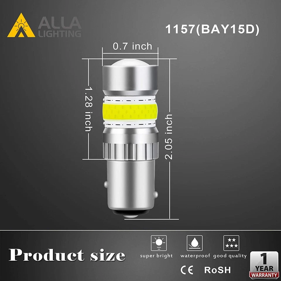 Alla Lighting Super Bright 198 72-LED Brake|Tail Light Bulb|Parking|Turn Signal - Image 4 of 4