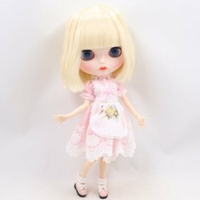 12" Factory blythe 1/6 BJD Short Blonde Hair Joints body matte face Carved lips