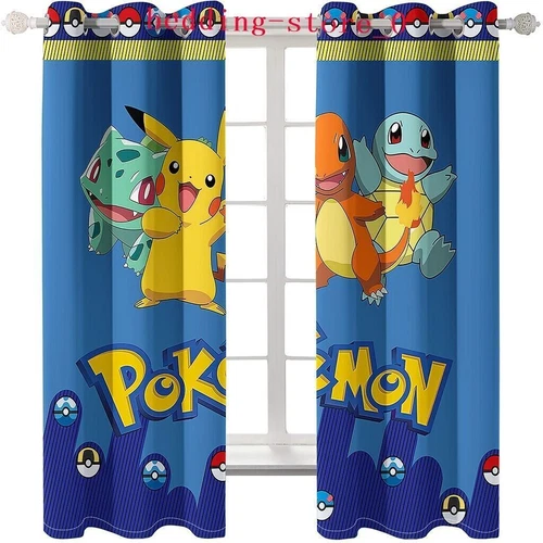 Tende Oscuranti 3D Spesse Bambini/Pokemon Pikachu Anello Termico Occhiello Superiore/Tende - Foto 7 di 93