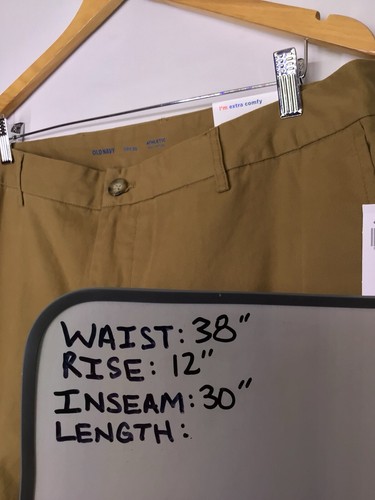 Old Navy Athletic Built-In Flex Chino Pants Doe A Deer Men’s Size 38 X 30 NEW - Picture 8 of 8