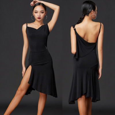 navy blue dress for baby girl New Latin Dance Dress Sexy Backless Dance Dress Women Cha Cha Performance  Wear