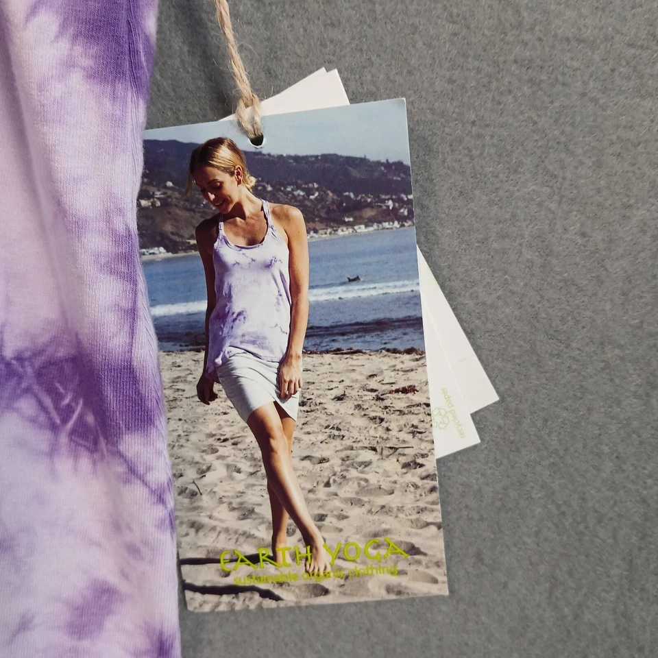 Earth Yoga Women's Lavender Tie Dye Braided Racerback  Active Top Size Large NWT - Image 2 of 4