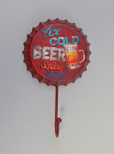 9977503 Metal Key-Hook Crown Caps Beer Advertising Vintage Shabby Chic - Picture 1 of 1