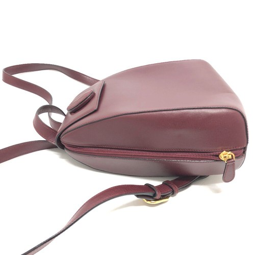 CARTIER Must de Line Rucksack Handtasche Tasche weinrot/gold Hardware - Bild 2 von 16