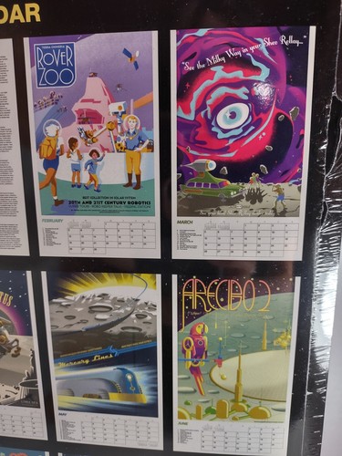 Space Vacation Galactic Travel Posters 2023 Art Calendar Paul Hostetler 12x20" - Picture 9 of 19