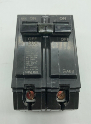 #ad ABB GE THQL2150 2 Pole 50 Amp 120 240V AC THQL Plug In General Electric Breaker $19.89