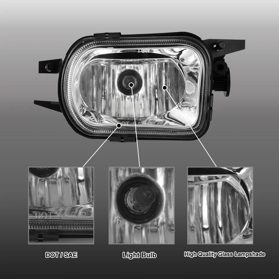 Clear Lens Fog Lights For 2002-2007 Mercedes Benz C-Class Front Bumper Assembly - Image 2 of 4