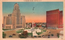 Postcard NY Buffalo New York Niagara Square 1946 Linen Vintage PC f4865