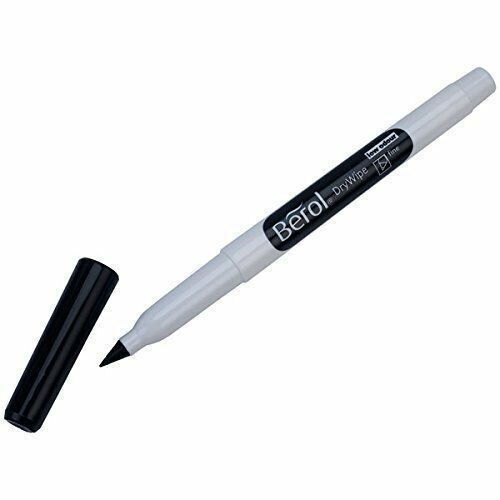 Berol Drywipe Whiteboard Markers Pens Black Ink Fine 1.0mm Bullet Tip - 6 Pack - Picture 1 of 3