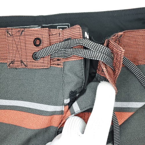 Ocean Current Boardshorts Mens 34x10" Orange Gray Cargo Pocket Hook Loop Striped - Picture 3 of 10