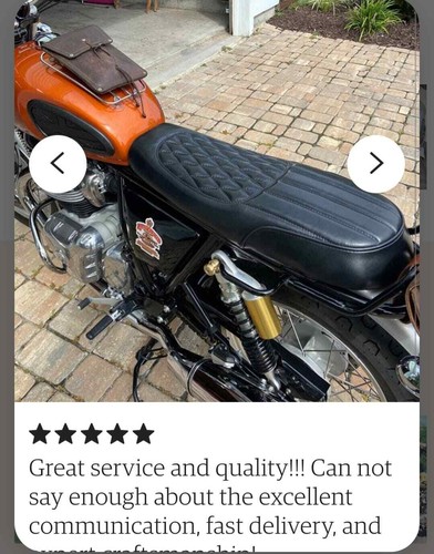 Royal Enfield (Real Leather) Kustom SEAT for INTERCEPTOR, Continental RE650 - Picture 23 of 56
