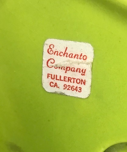 Vintage Enchanto CA Pottery Ceramic Lime Green Frog Pen Holder Mid-Century 11" - Picture 7 of 8
