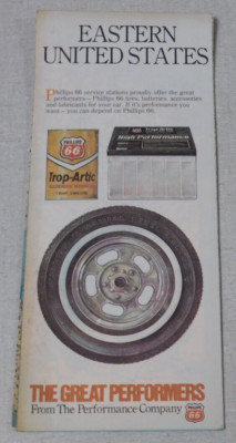 1980 Phillips 66 gas station map of the Eastern United States