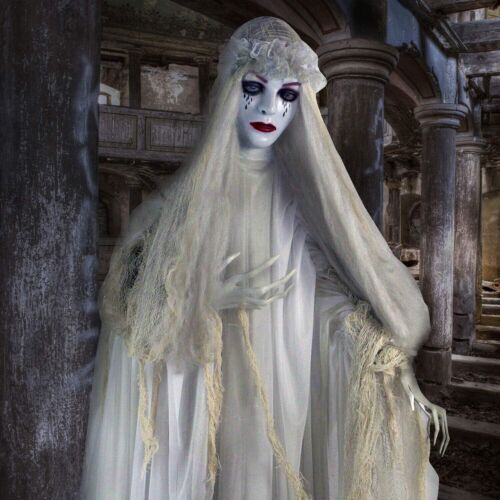 Life-Size Scary Ghost Bride, Halloween Animatronic with Touch Activated Lights a - Picture 3 of 11