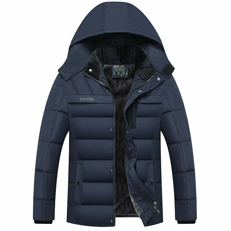 KWL Knightswatch London Prague Mens Winter Fleece Inner Hooded Jacket Navy XXL