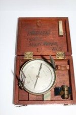 KEUFFEL & ESSER Co. antique brass early 1900's surveyor's compass w/ wood box