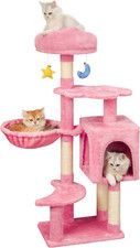 Cute 43" Pink Cat Tree with Condo, Hammock, Scratching Post  Toy