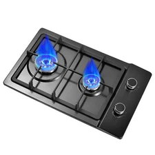 Gas Stove 2 Burner Propane Stove Portable Auto Ignition Gas Cooktop LPG BBQ Camp