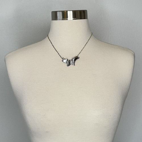Norwegian aha Astri Holthe 925 Sterling Silver Brutalist Abstract 16" Necklace - Picture 8 of 9
