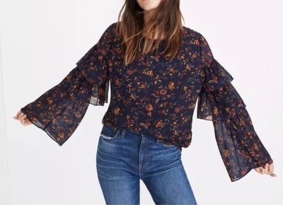 madewell ruffle sleeve top