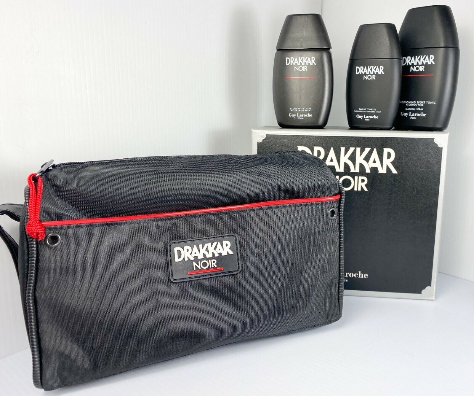DRAKKAR NOIR Eau De Toilette/After Shave Gift Set,Sport Tonic,Bag ORIG COSMAIR