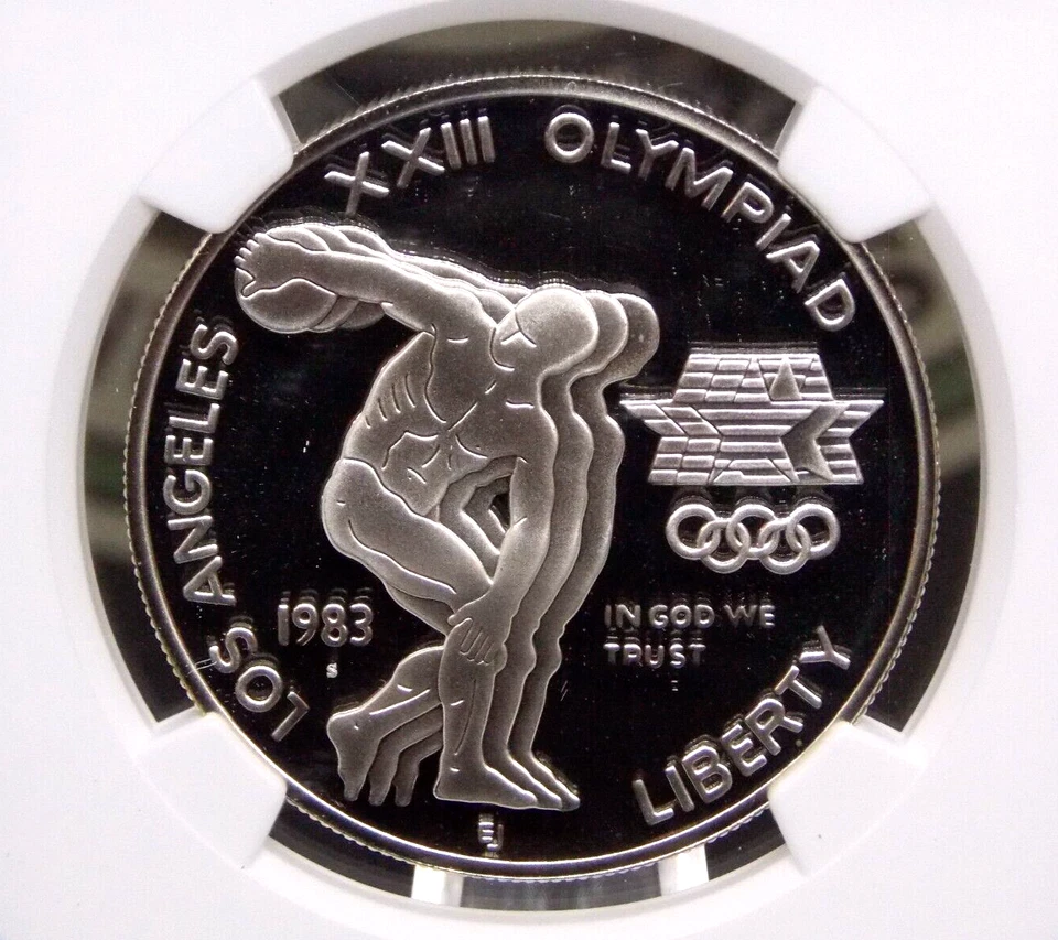 1983 "S" Los Angeles OLYMPIC Silver Dollar $1 NGC PF70 UC *MINT ENGRAVERS* #002A - Image 2 of 4