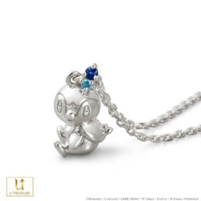 Pokemon Piplup Silver Necklace SV925 U-Treasure Japan Blue