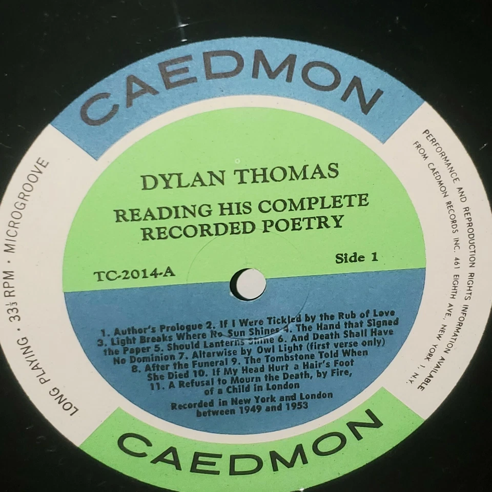DYLAN THOMAS Reading His Complete Recorded Poetry 2LP VG+ Caedmon TC2014  - Image 3 of 4