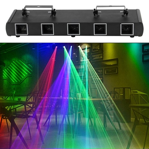 Luce laser palcoscenico 5 lenti 5 raggi RGBYC illuminazione DJ discoteca spettacolo luce proiettore DMX - Foto 7 di 25