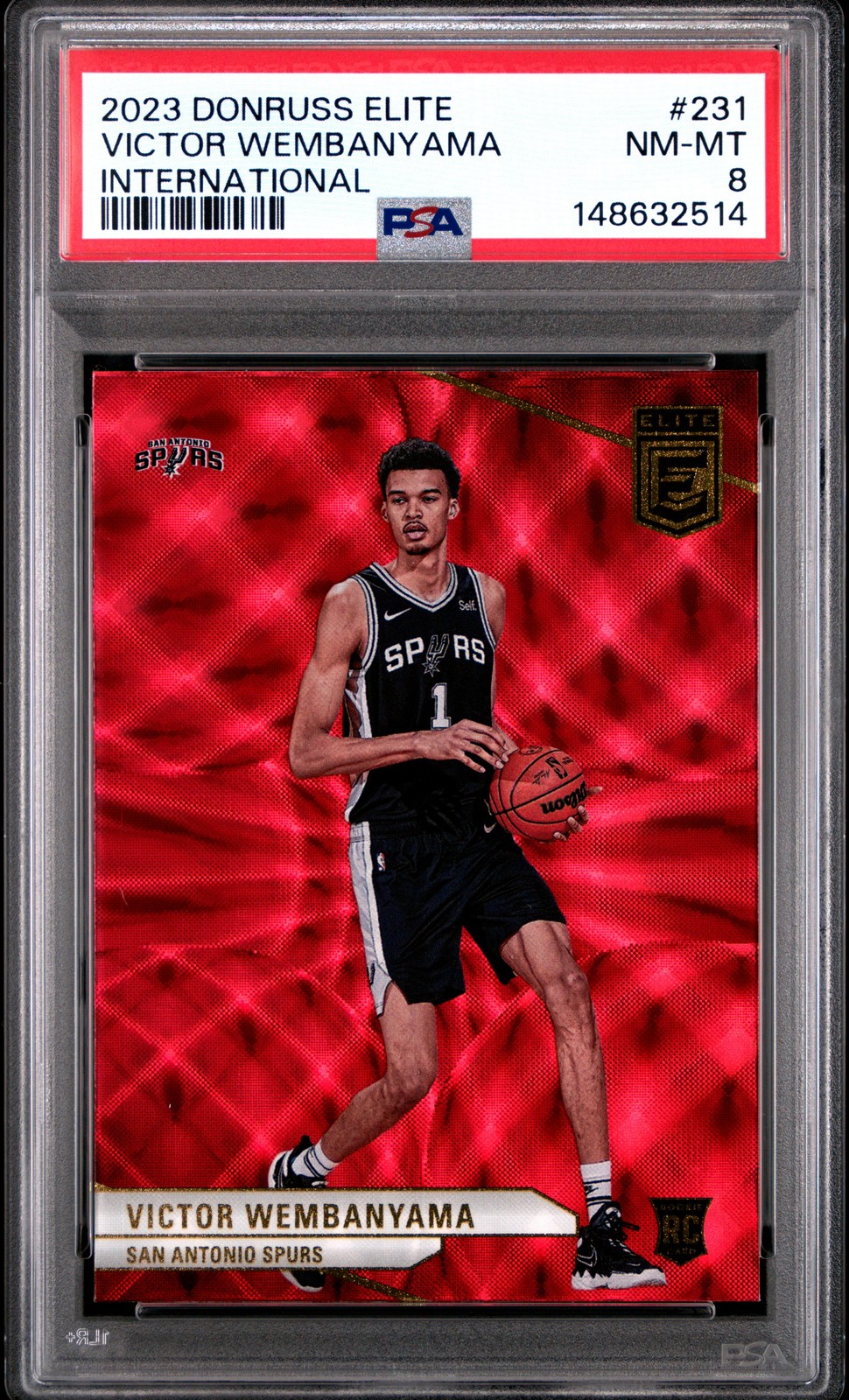 2023 PANINI DONRUSS ELITE INTERNATIONAL #231 VICTOR WEMBANYAMA PSA 8