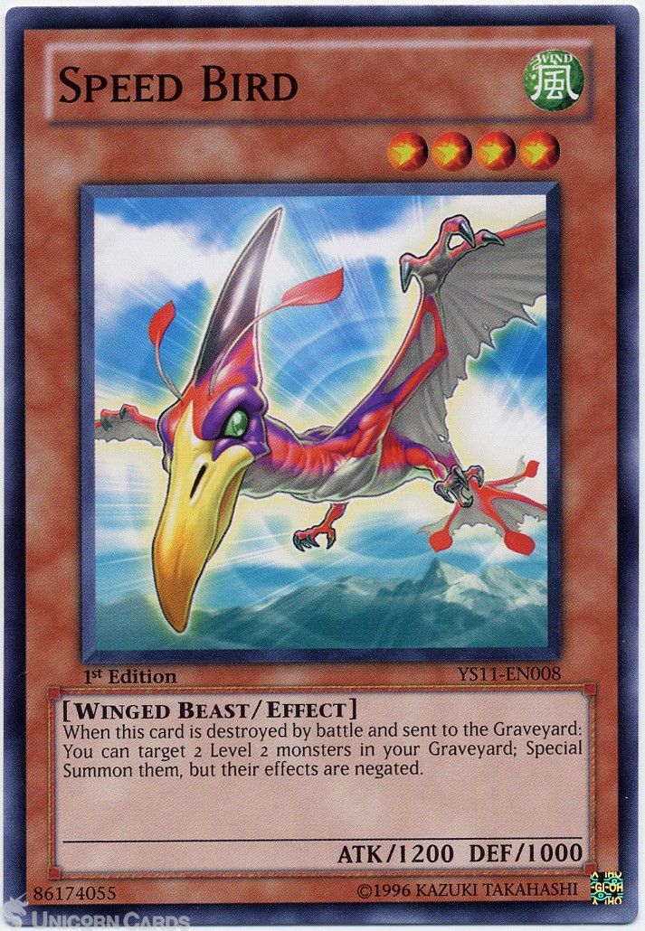 YS11-EN008 Speed Bird 1st Edition Mint YuGiOh Card