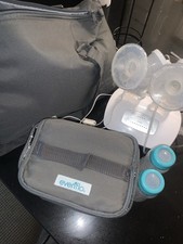 Evenflo Double Electric Breast Pump Set, Adjustable, White, Bag Bottles AC
