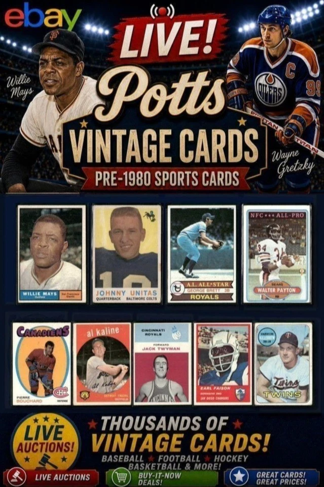 Only Vintage, HUNDREDS of Hall of Famers, Low Starts - All Sports!
