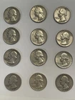 Lot of 12 - Washington Quarter SILVER coins - 1937, 54, 56, 57, 64 more!