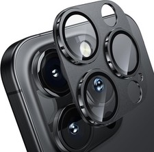 Camera Lens Protector for iPhone 16 Pro Max Metal Tempered Glass Black