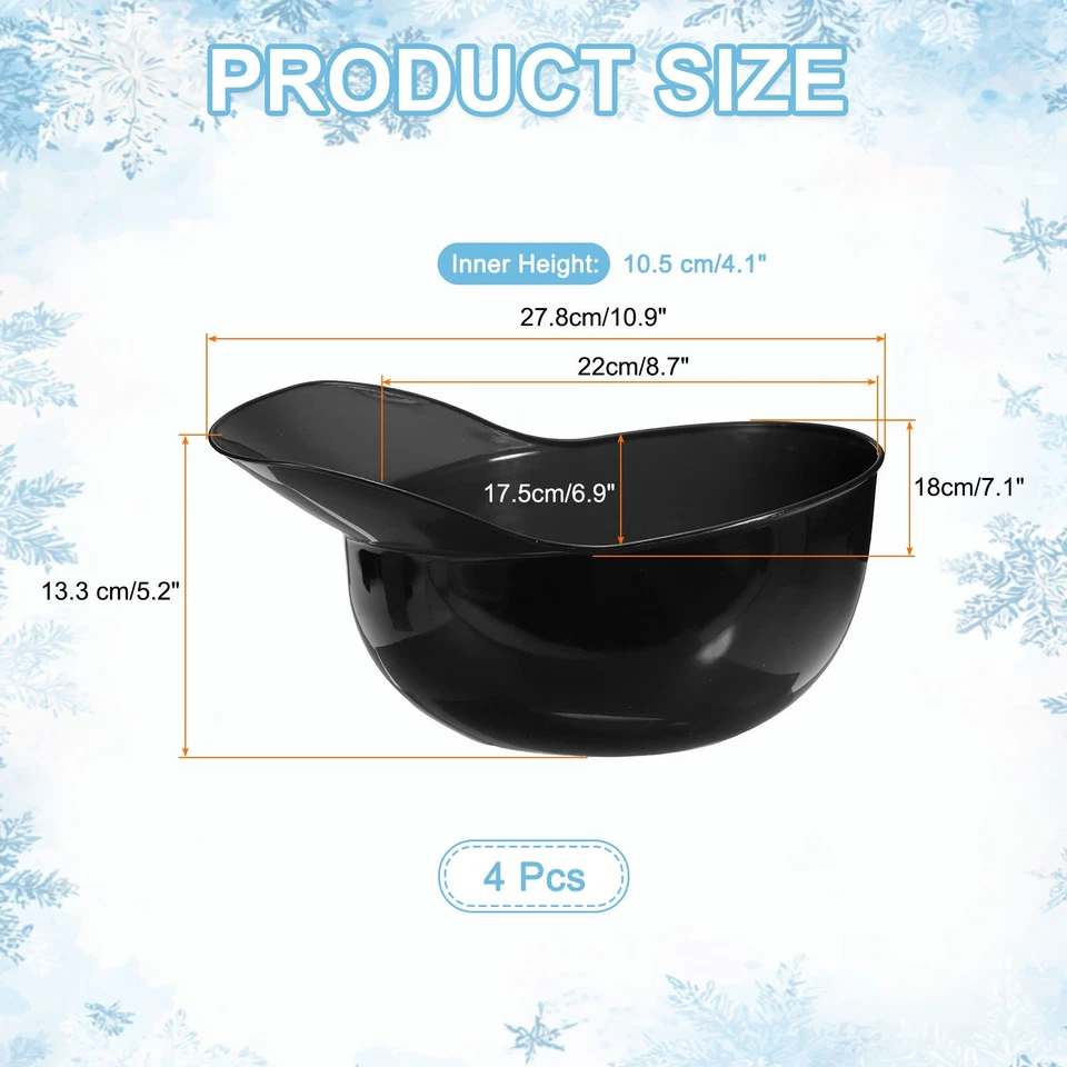 Cuencos de helado 4 piezas, gorra de béisbol 67 oz cuenco de helado, negro Foto 2 de 4