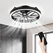 Low Profile Ceiling Fan with Lights 20 Inch Ceiling Fan with Light and Remote...