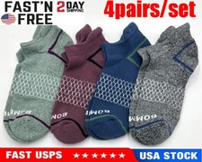 BOMBAS 4 pairs Men's honeycomb Cushion Ankle Socks 4 Colors Mix Size Large