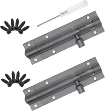 3 Inch Black Slide Barrel Bolt Latch, Aluminum Alloy 2pcs black 3inch 