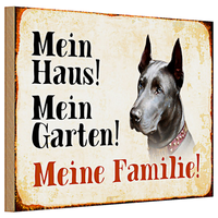 Holzschild Dobermann 30X20Cm Mein Haus Mein Garten Familie